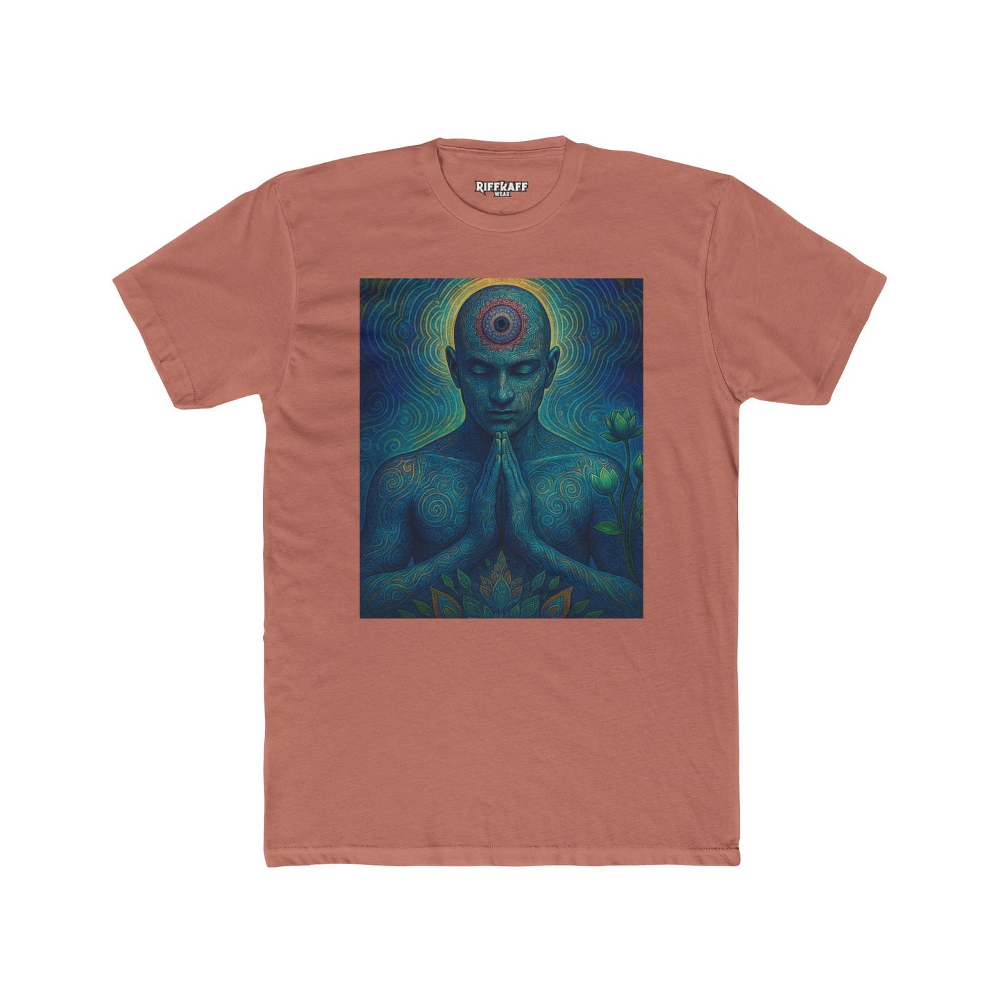 Meditative Unisex Cotton Crew Tee  Zen Art Design - Riff Raff Wear