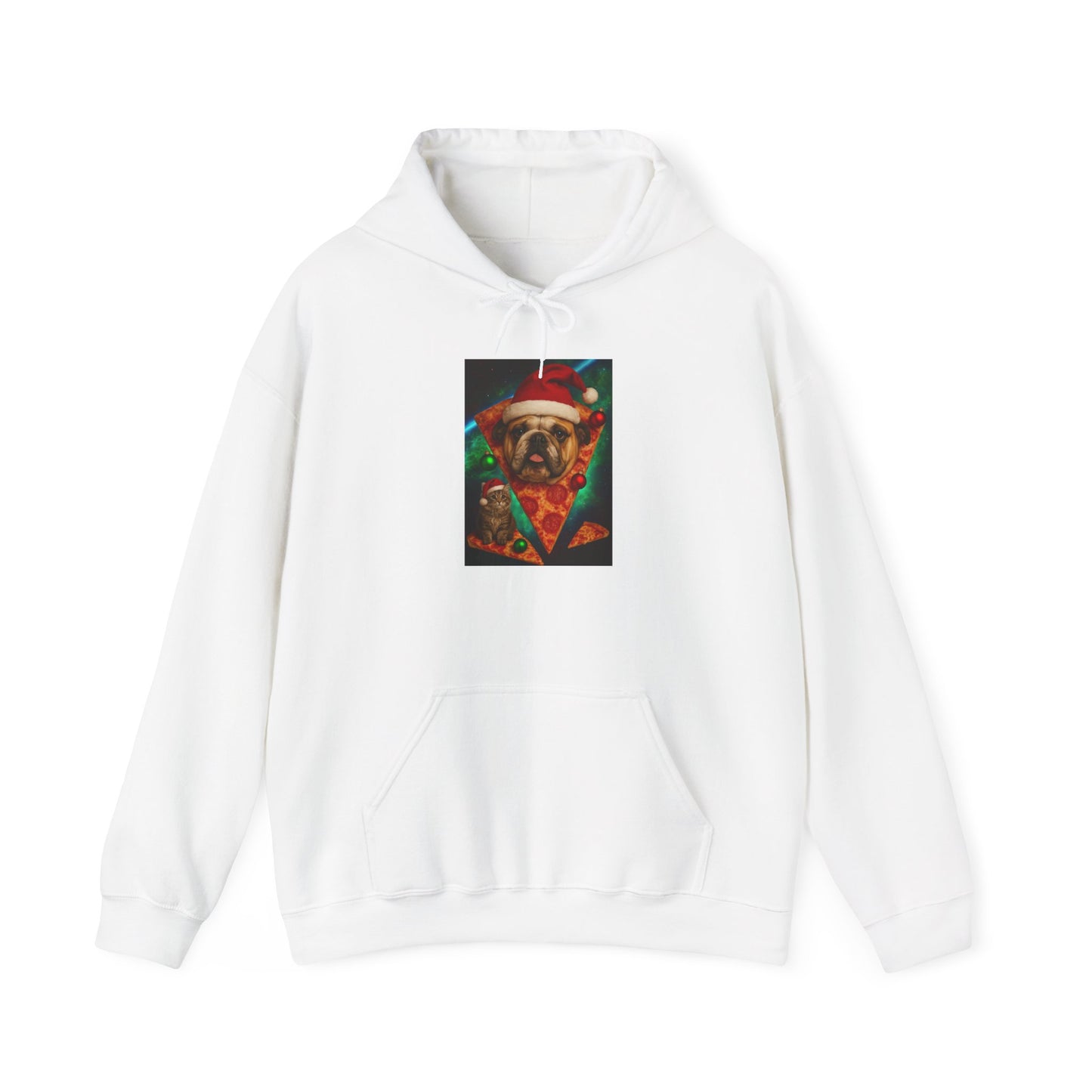 Pug Pizza Party Hoodie - Fun Sweatshirt for Pet Lovers, Holiday Apparel, Christmas Gift, Cozy Gift for Him and Her - Riff Raff Wear