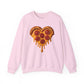 Heart-Shaped Pizza Sweatshirt - Unisex Cozy Crewneck for Food Lovers - Riff Raff Wear