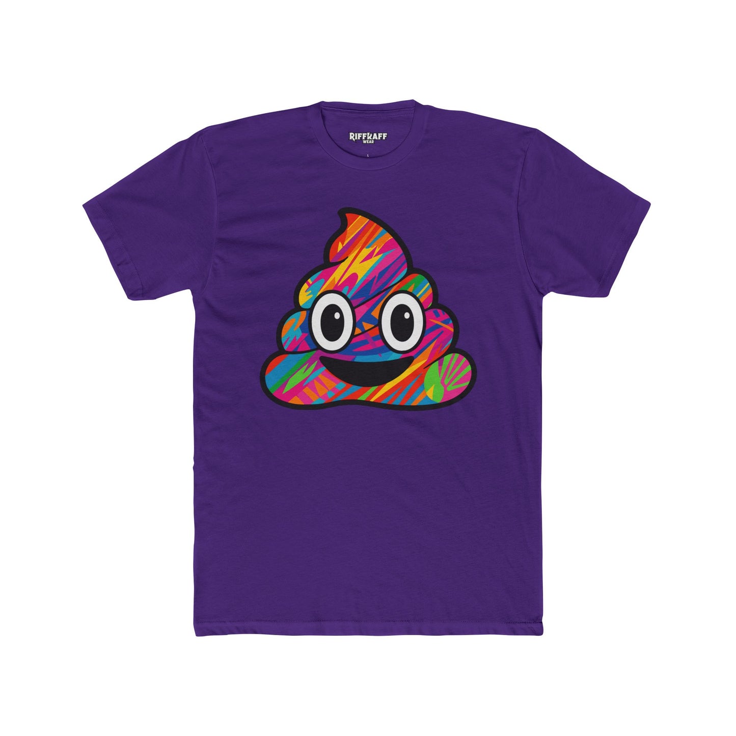 Colorful Cartoon Poop Unisex Cotton Crew Tee - Riff Raff Wear