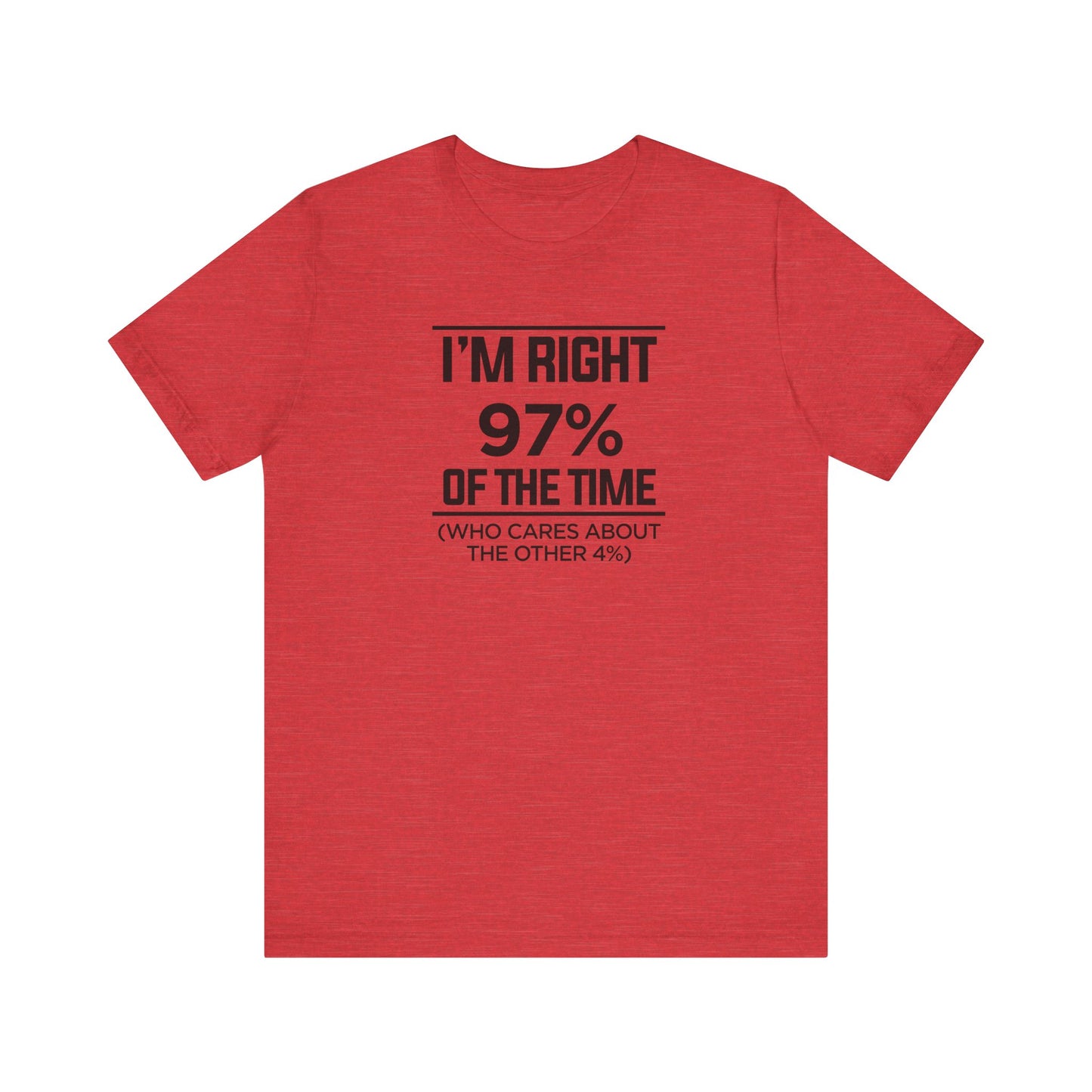 Dad Funny I'm Right 97 Percent Unisex Jersey Short Sleeve Tee