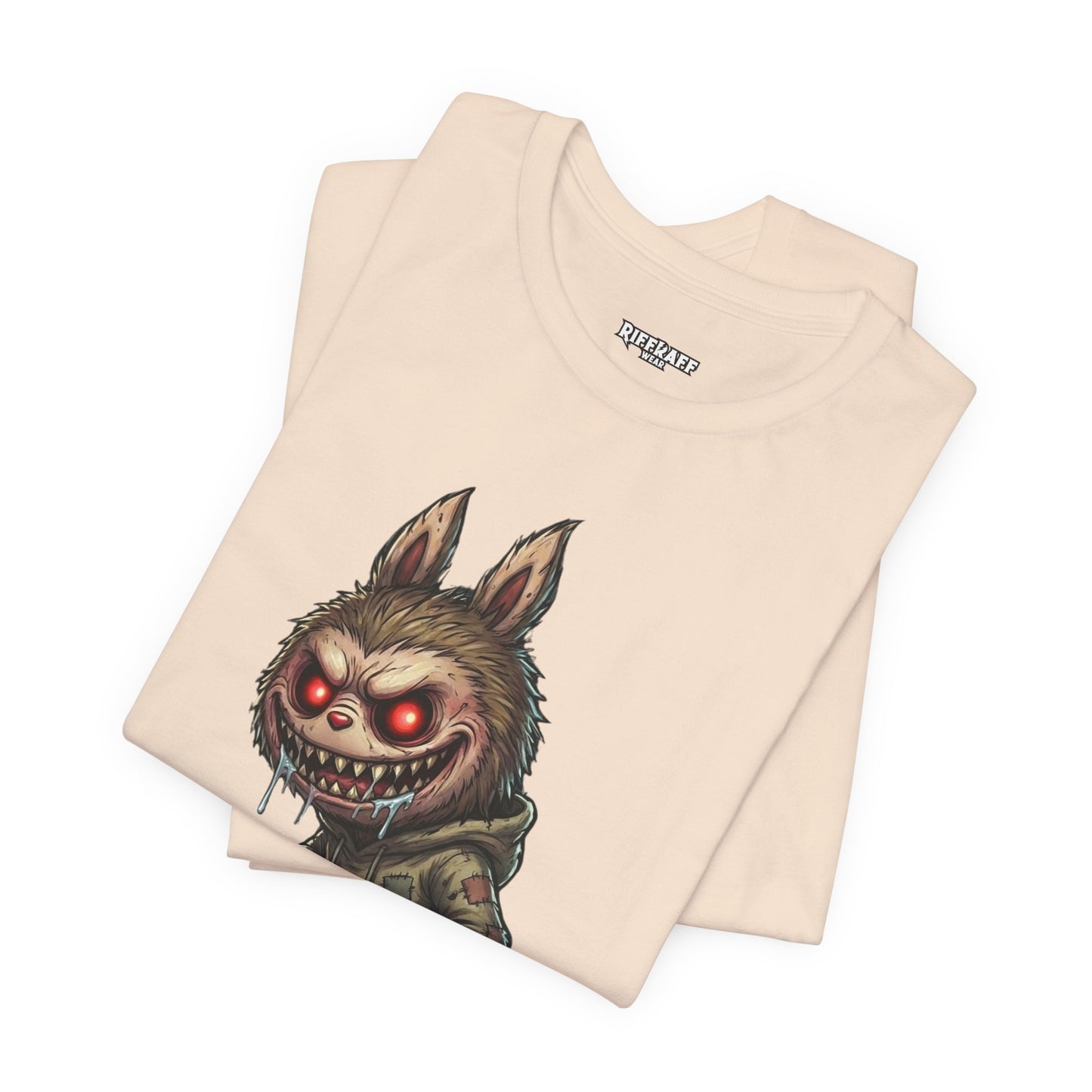 Graphic Tee — Creepy Bunny Monster Front with "F*** You and Your Lab***" Bold Back