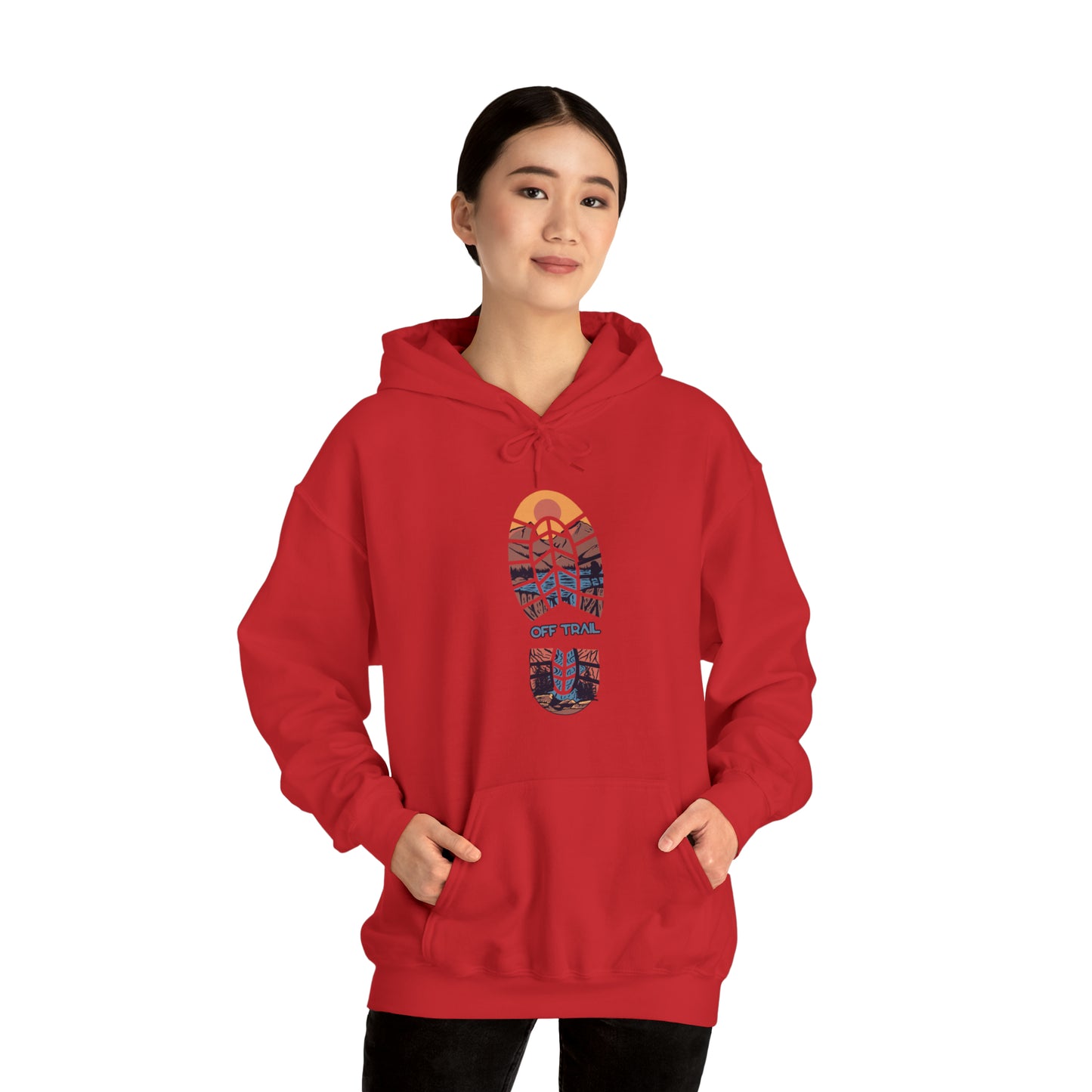 Off Trail Boot Print Unisex Heavy Blend™ Hooded Sweatshirt