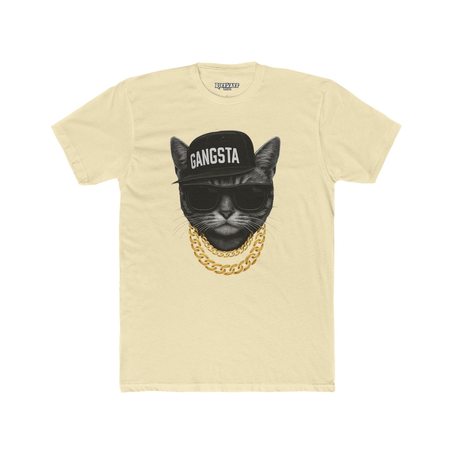 Gangsta Cat Unisex Cotton Crew Tee - Apparel for Animal Lovers - Riff Raff Wear