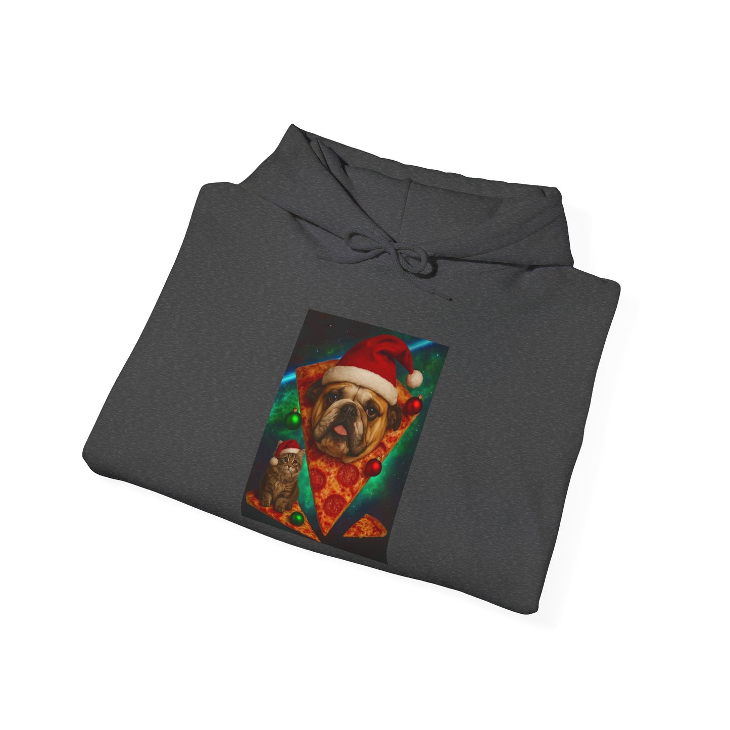Pug Pizza Party Hoodie - Fun Sweatshirt for Pet Lovers, Holiday Apparel, Christmas Gift, Cozy Gift for Him and Her - Riff Raff Wear
