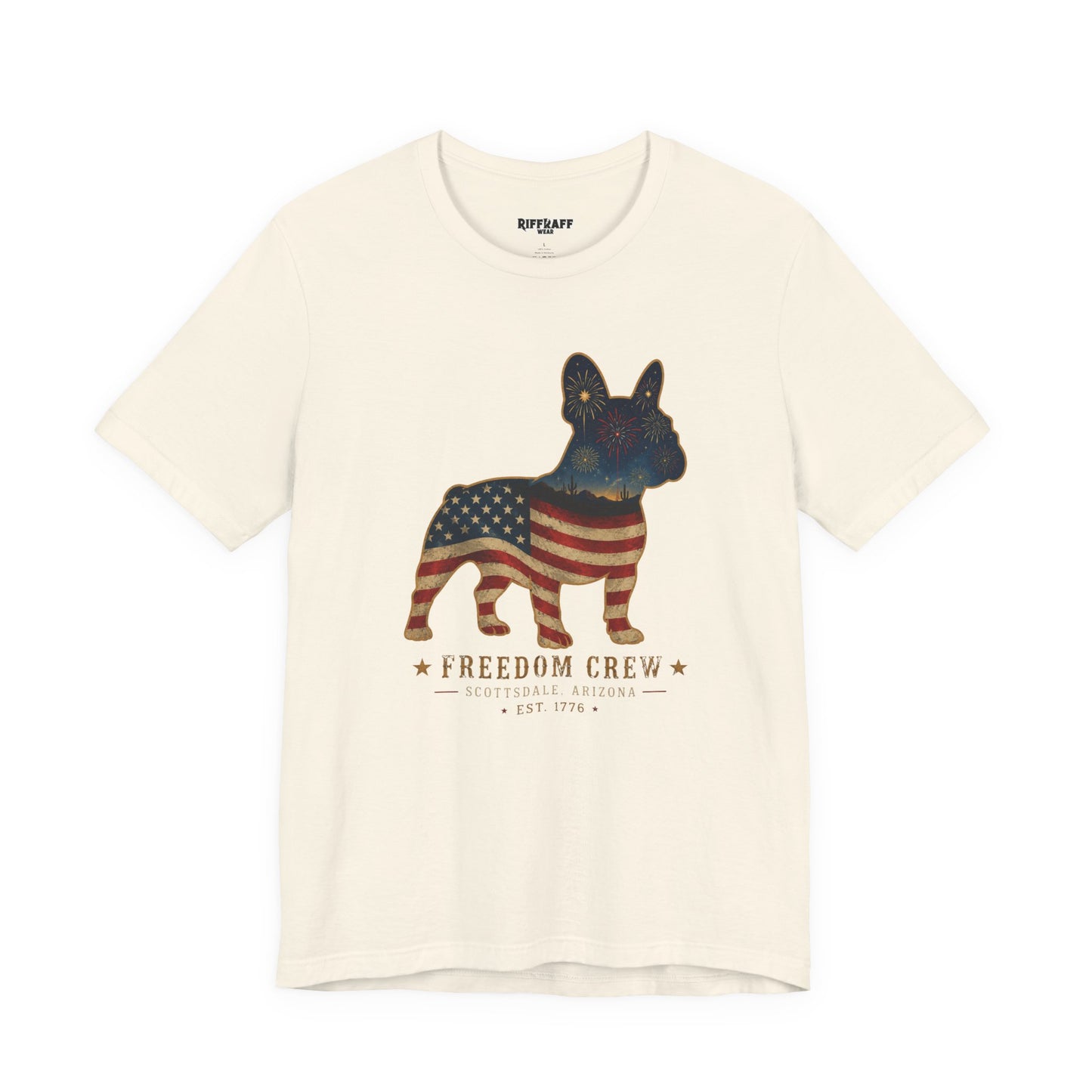 Freedom Crew Frenchie T-Shirt – Patriotic Bulldog Flag Tee