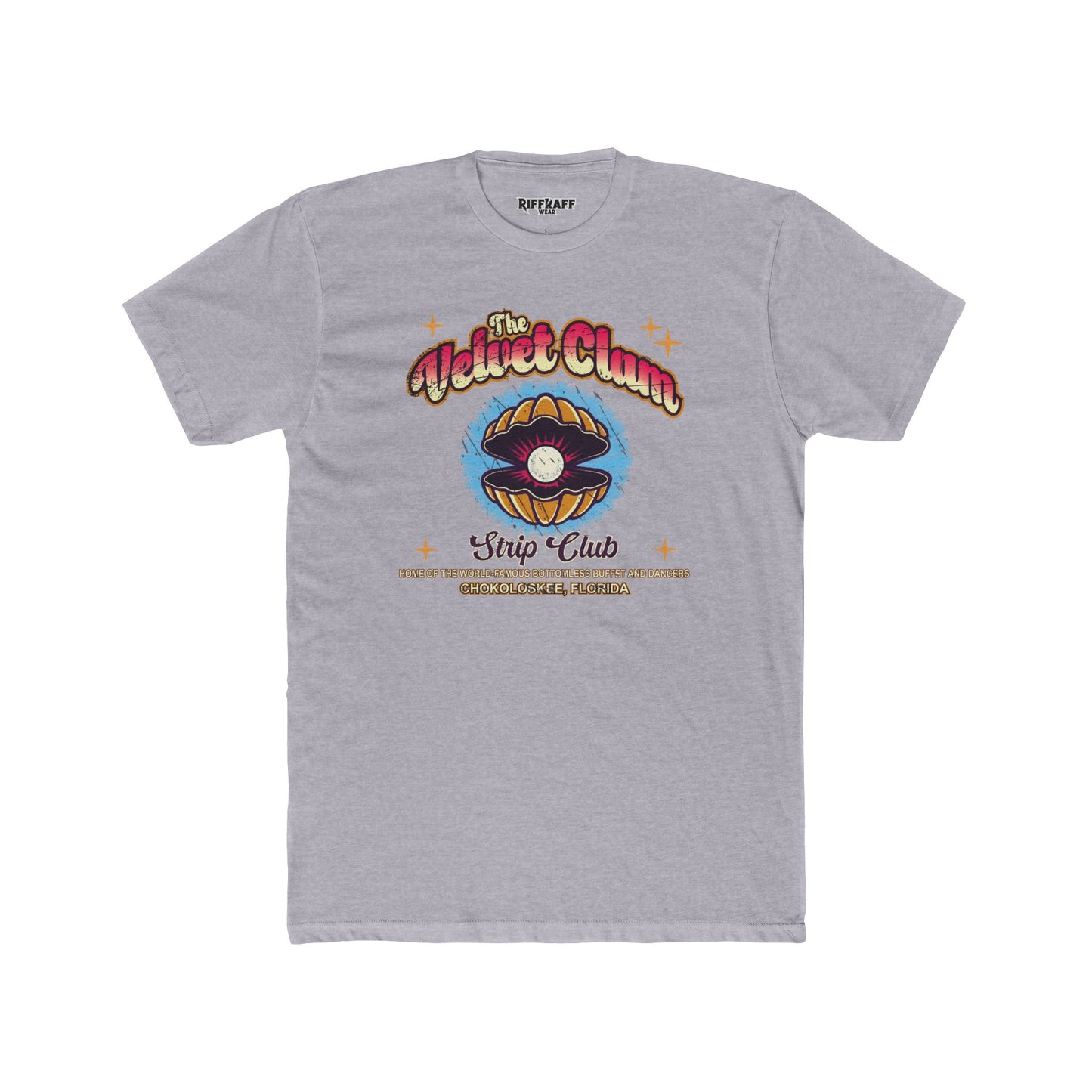 Velvet Clam Unisex Cotton Crew Tee - Funny Graphic T-Shirt with VIP Room Text - Riff Raff Underground