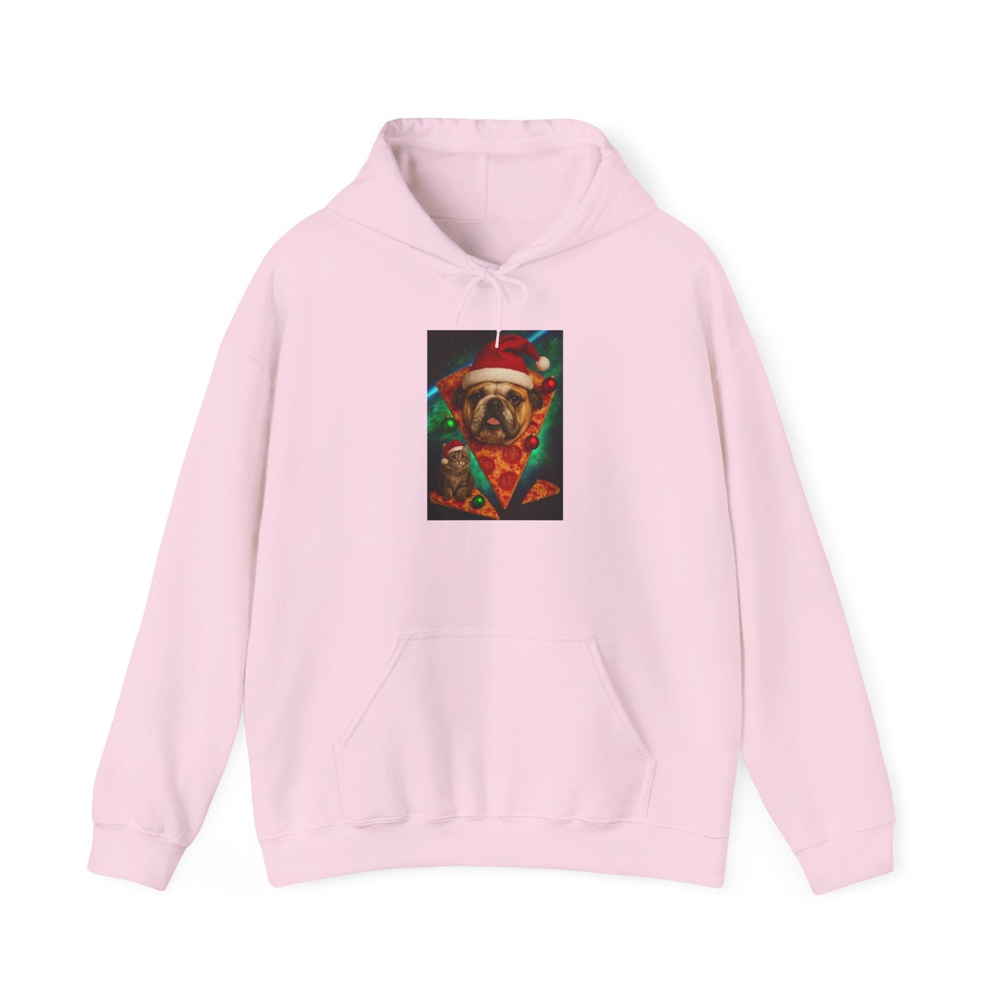 Pug Pizza Party Hoodie - Fun Sweatshirt for Pet Lovers, Holiday Apparel, Christmas Gift, Cozy Gift for Him and Her - Riff Raff Wear