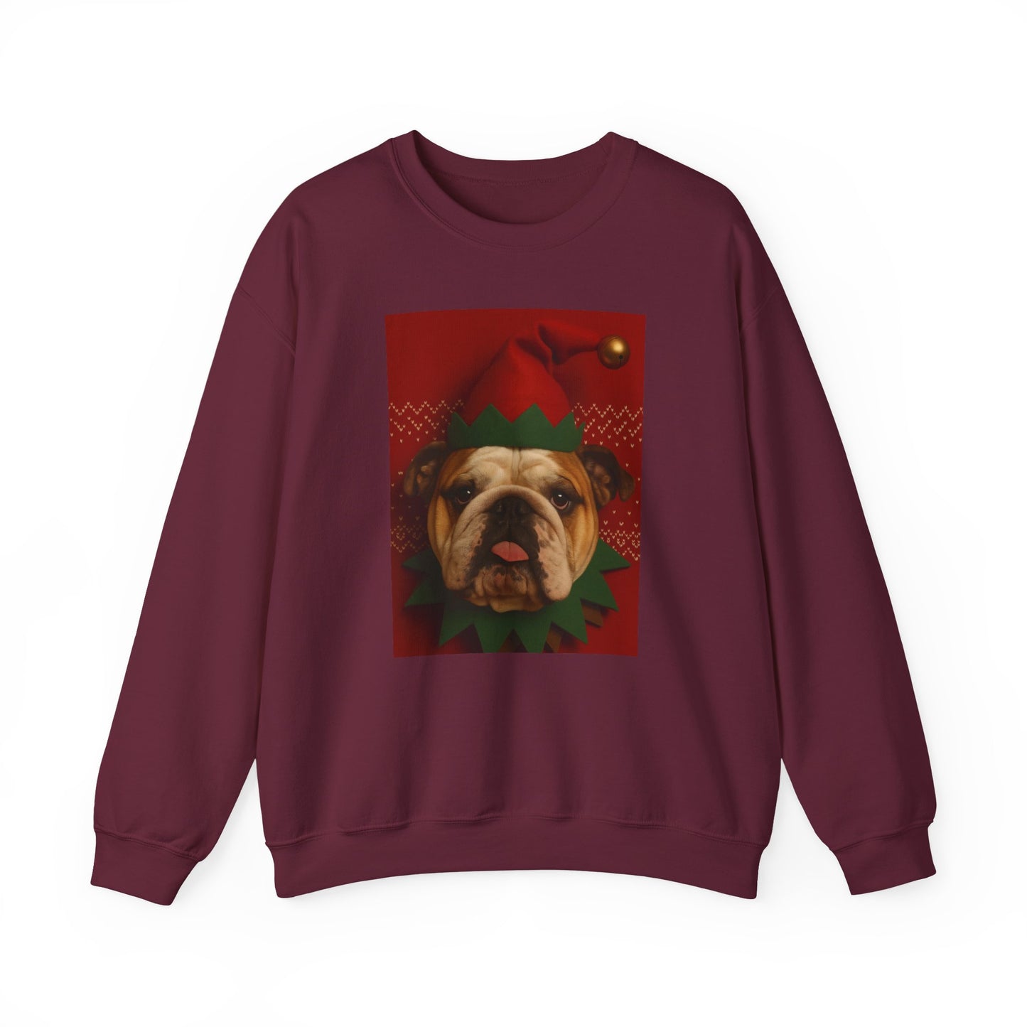 Festive Bulldog Christmas Sweatshirt, Cozy Sweatshirt, Holiday Apparel, Dog Lover Gift, Christmas Sweater, Fun Winter Outfit - Rif Raff Wear