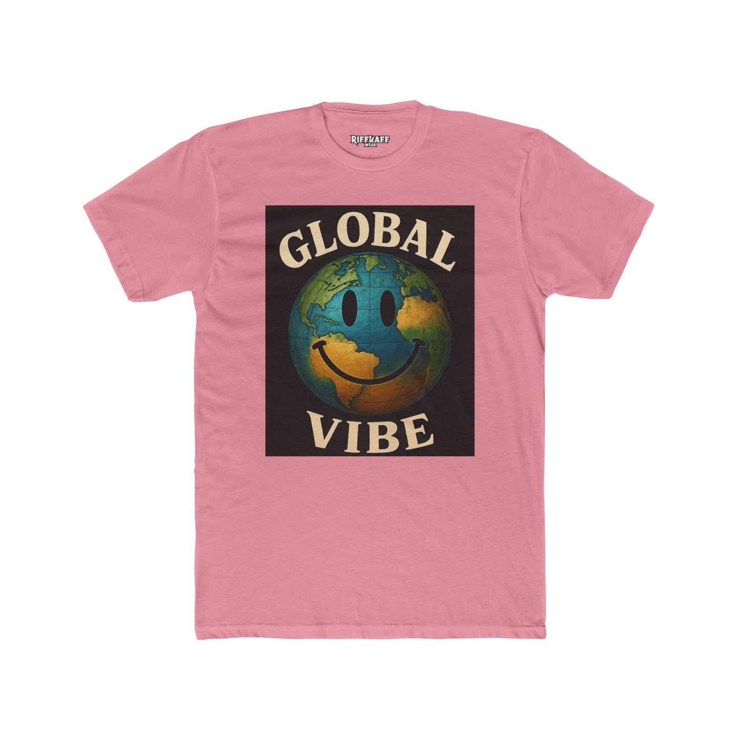 Global Vibe Unisex Cotton Crew Tee - Positive Earth Design for Eco Lovers - Riff Raff Wear