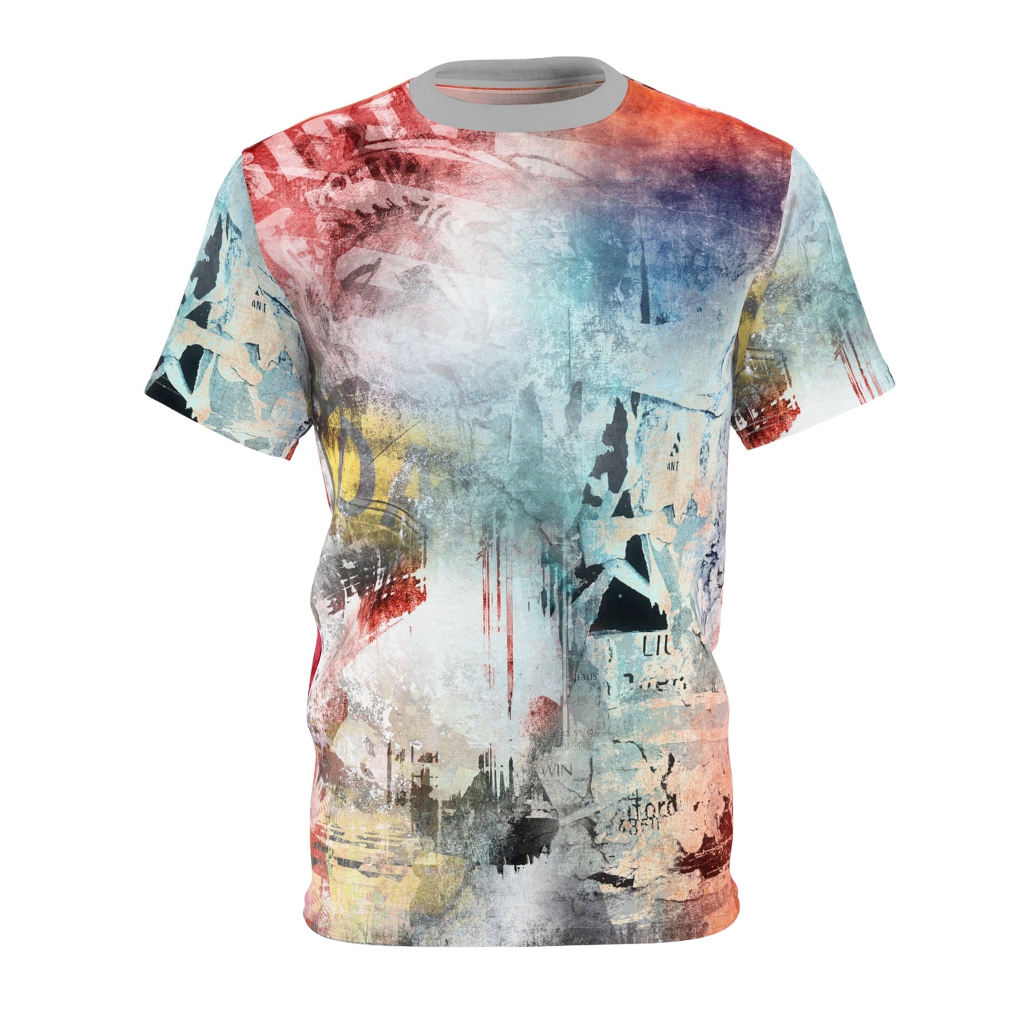 Colorful Abstract Unisex Cut & Sew Tee - Unique Artistic Design for Casual Wear - Riff Raff Wear