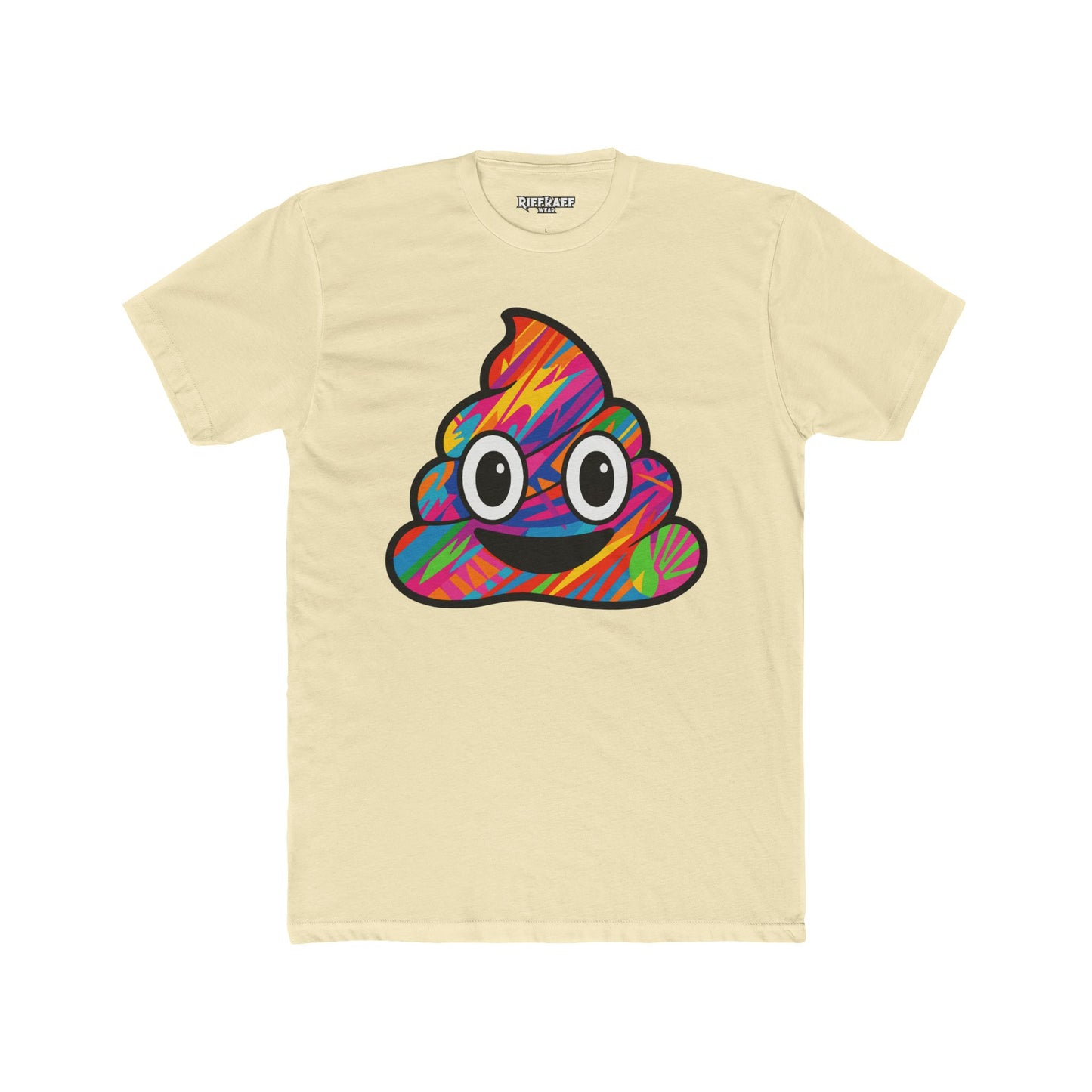 Colorful Cartoon Poop Unisex Cotton Crew Tee - Riff Raff Wear