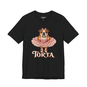 Bulldog Ballerina T-Shirt 'Torta' Cute Dog Graphic Tee