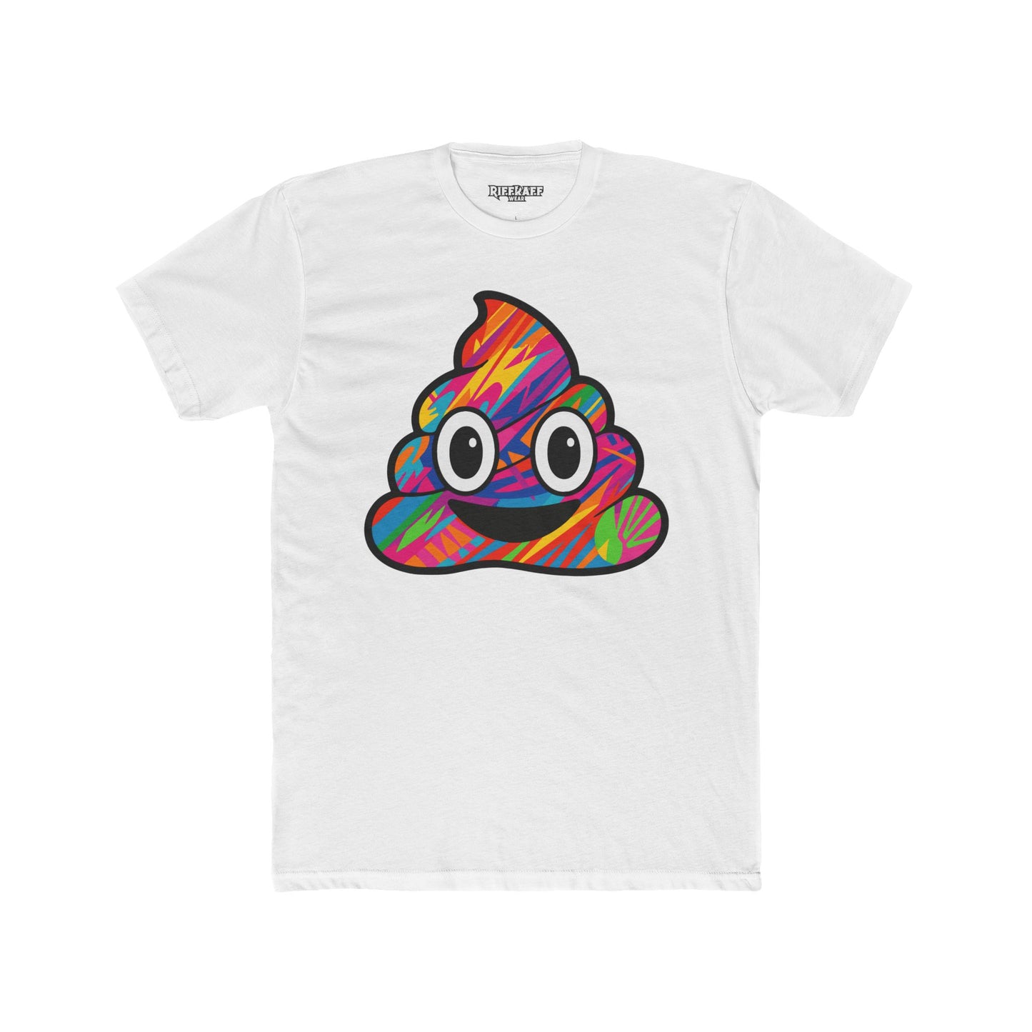 Colorful Cartoon Poop Unisex Cotton Crew Tee - Riff Raff Wear