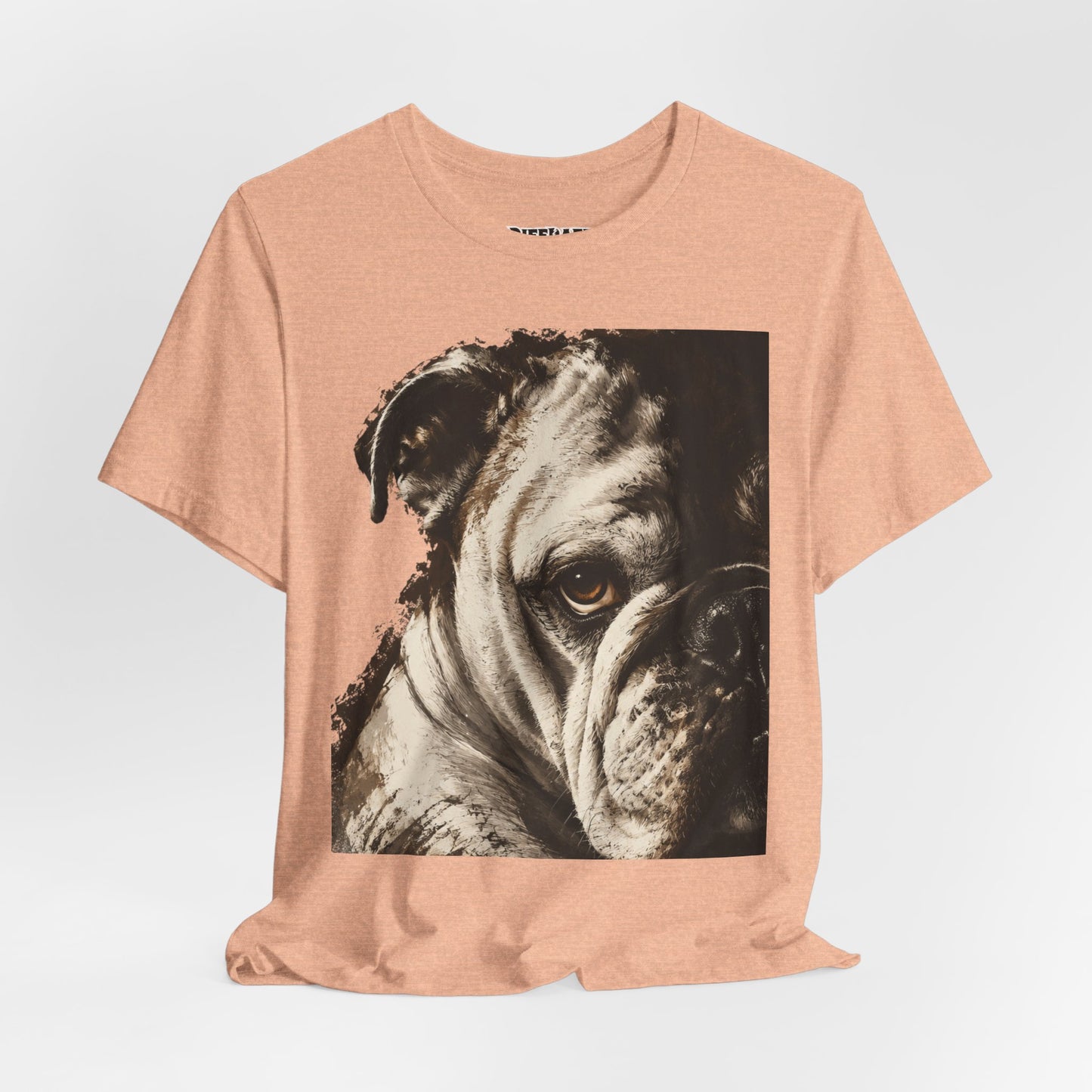Bulldog Portrait T-Shirt Vintage Sepia Dog Graphic Tee