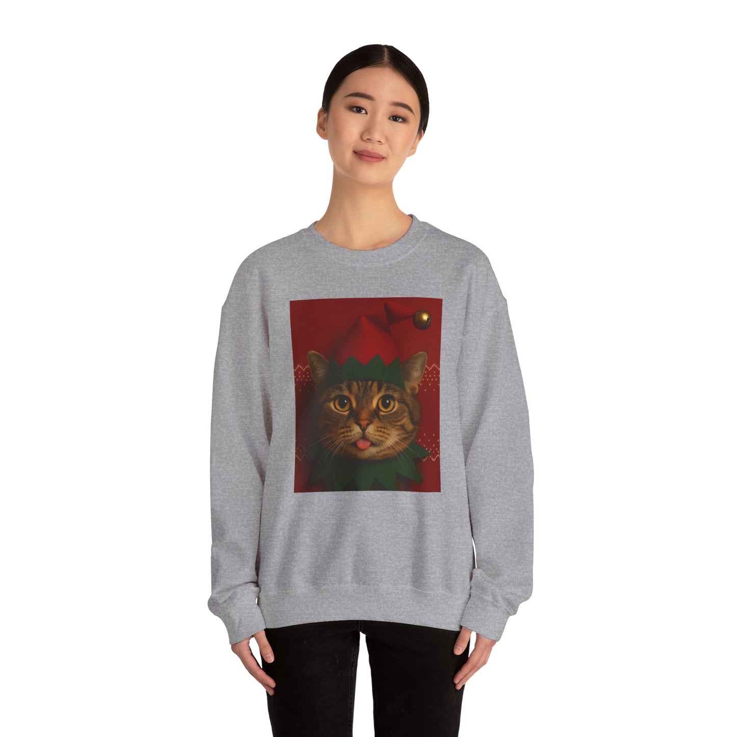Cute Cat Christmas Sweatshirt, Holiday Sweater, Unisex Crewneck, Gift for Cat Lovers, Festive Apparel, Cozy Winter Wear - Riff Raff Wear