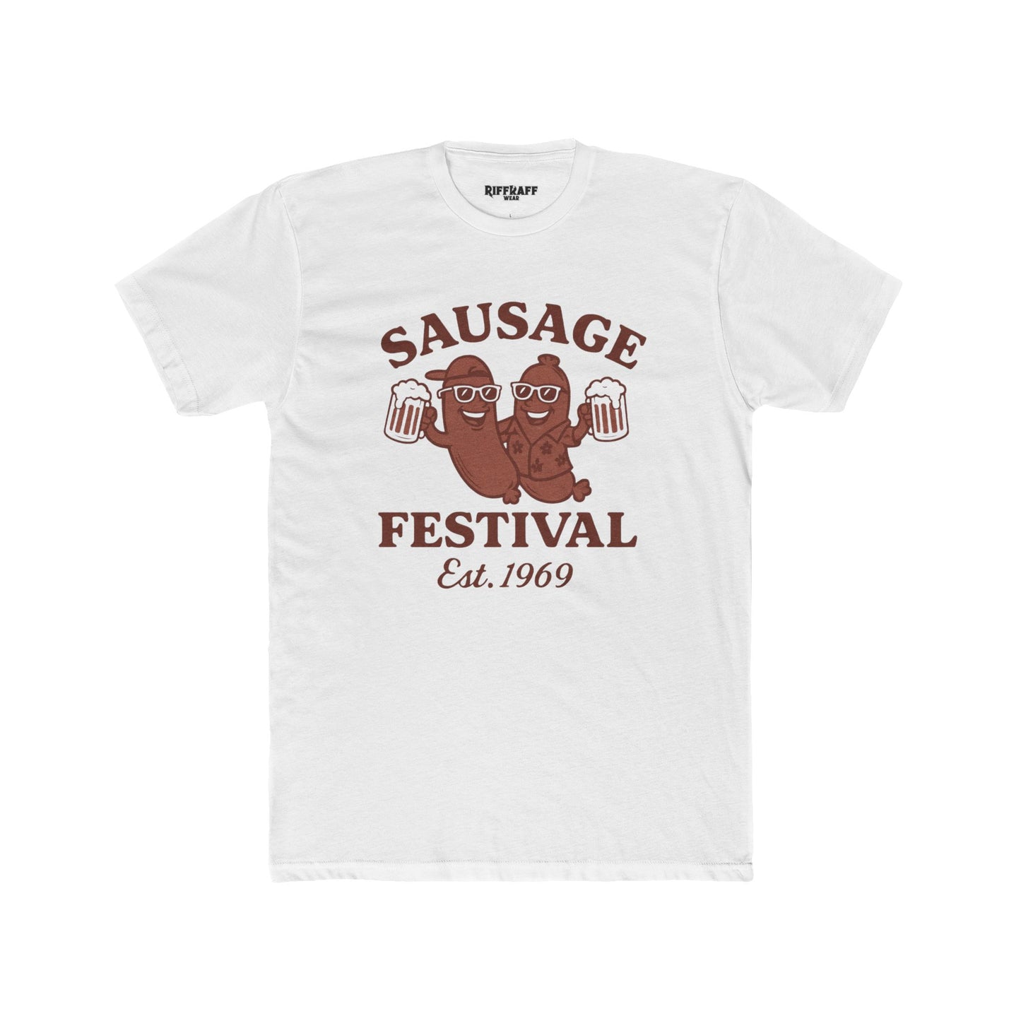 Sausage Festival Unisex Cotton Crew Tee | Fun & Festive Shirt for Food Lovers - Riff Raff Wear