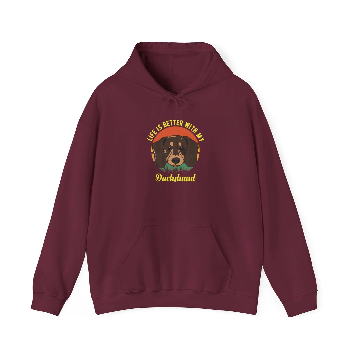 PetNique Life Is Better With A Dachshund Unisex Heavy Blend™ Hooded Sweatshirt