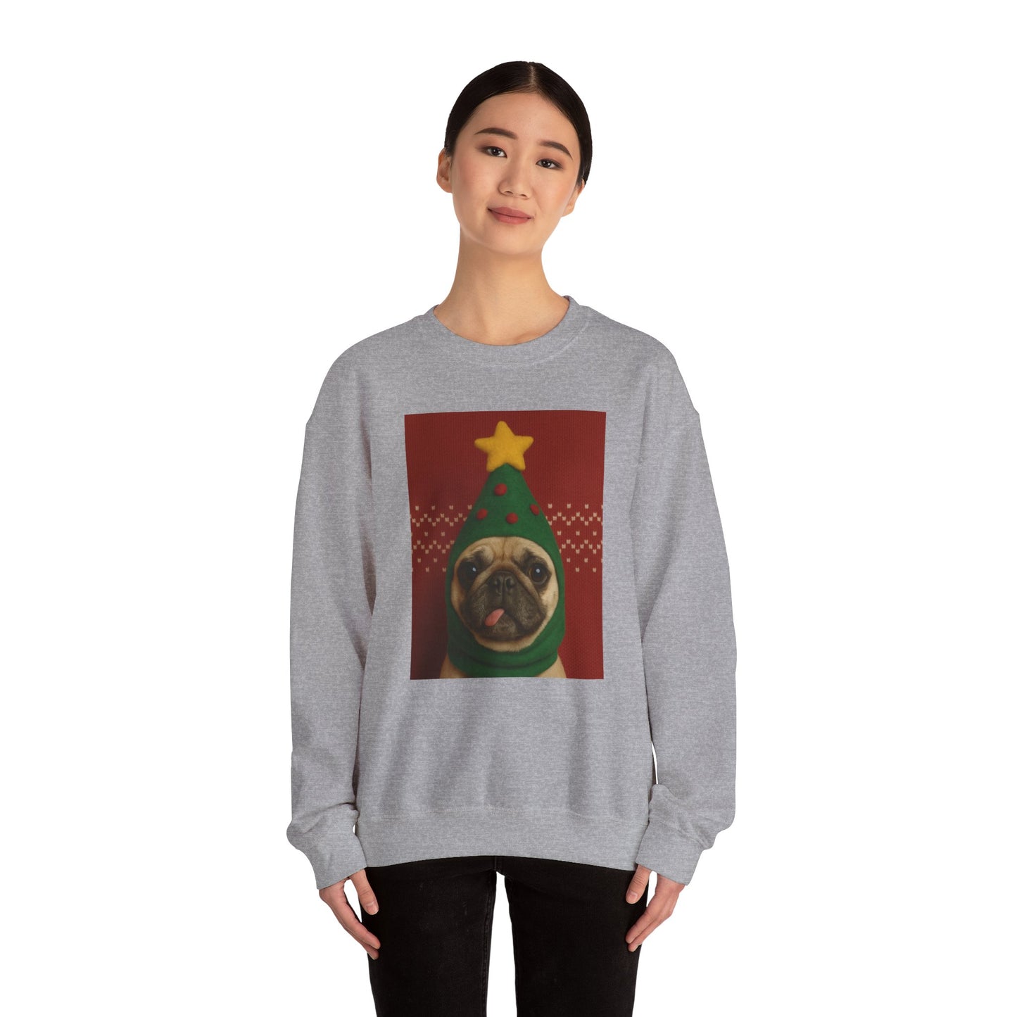 Christmas Pug Sweatshirt, Unisex Crewneck, Cute Holiday Sweater, Dog Lover Gift, Cozy Winter Wear, Fun Christmas Apparel - Riff Raff Wear
