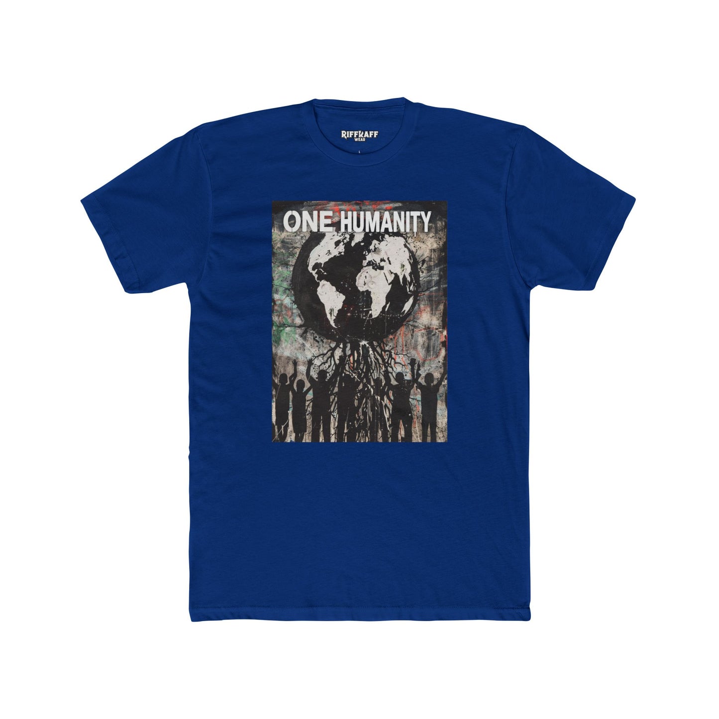One Humanity Unisex Cotton Crew Tee -  Political Art - Riff Raff Wear