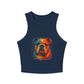 Colorful Bulldog Print Micro Rib Racer Tank Top - Riff Raff Wear