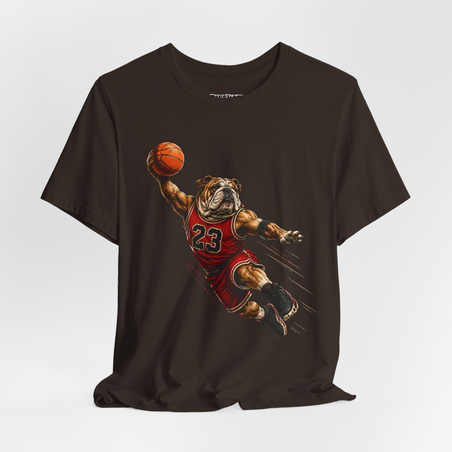 Bulldog Dunk Basketball T‑Shirt, Retro #23 Slam Dunk Graphic Tee