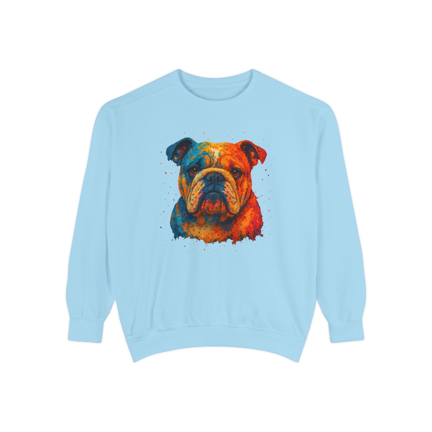 Vibrant Bulldog Sweatshirt - Cozy, Garment-Dyed Unisex Style - Riff Raff Wear