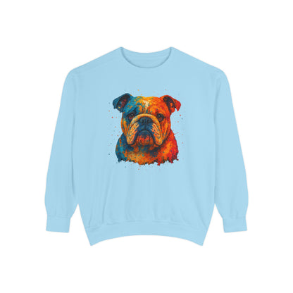 Vibrant Bulldog Sweatshirt - Cozy, Garment-Dyed Unisex Style - Riff Raff Wear