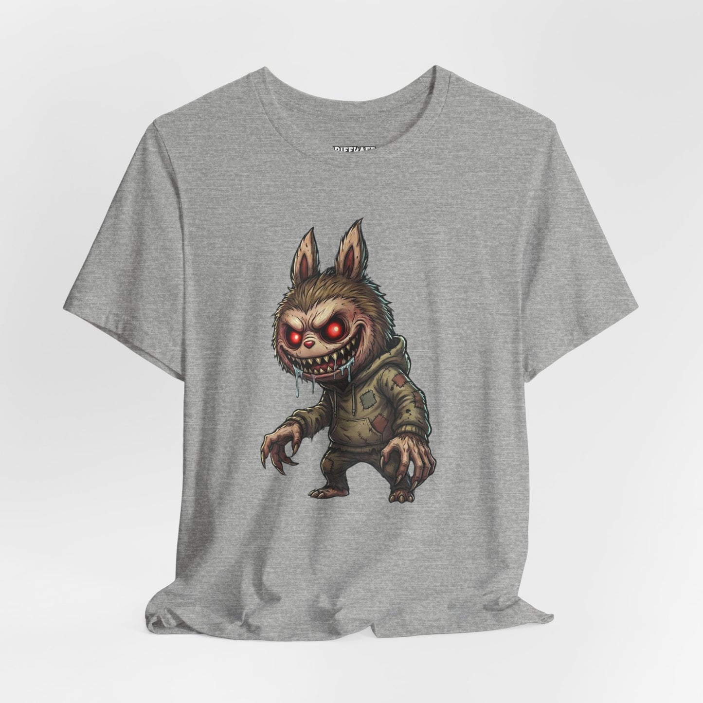 Graphic Tee — Creepy Bunny Monster Front with "F*** You and Your Lab***" Bold Back