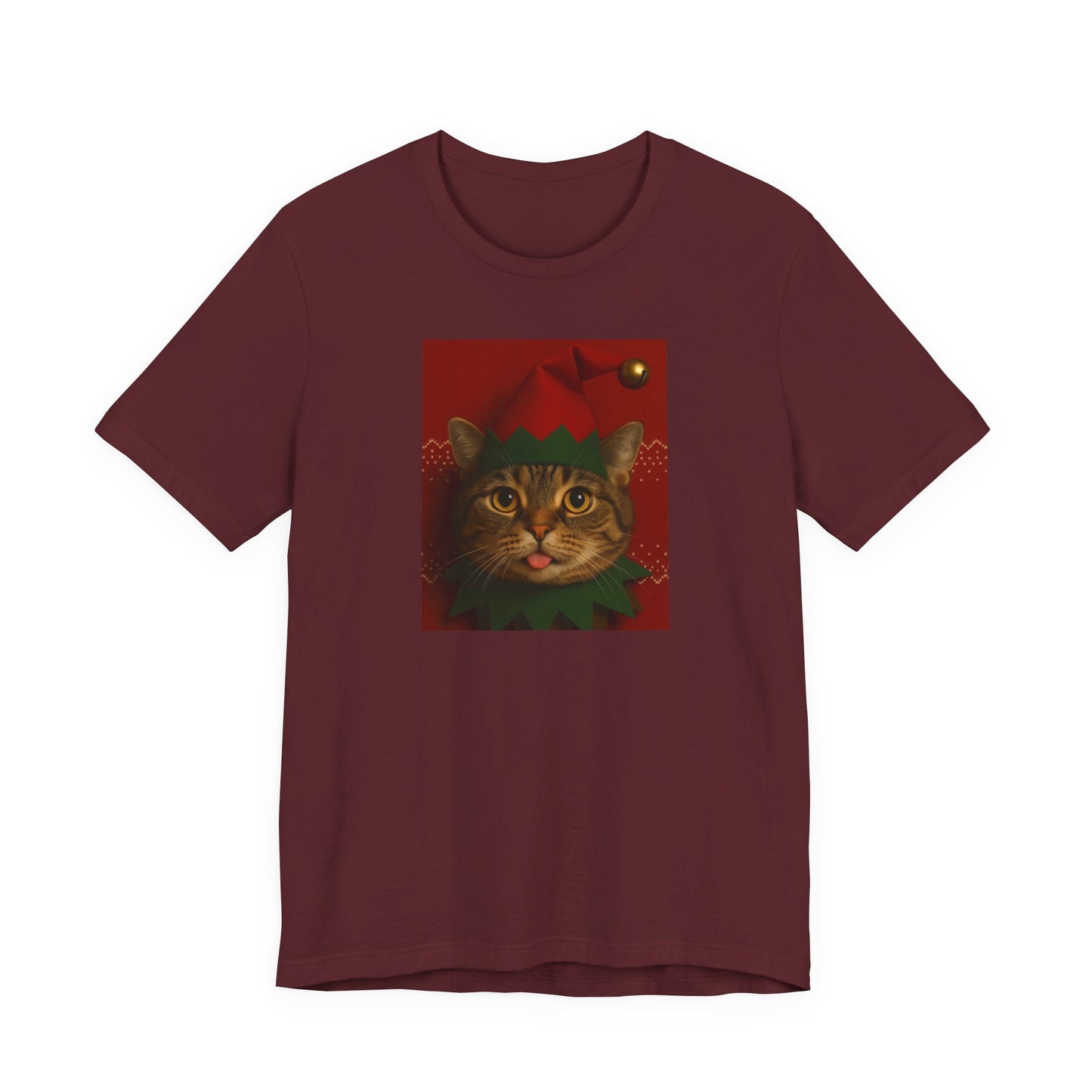 Festive Cat Elf T-Shirt, Christmas Tee, Holiday Gift, Cute Cat Lover Shirt, Unisex Apparel, Funny Christmas Top - Riff Raff Wear