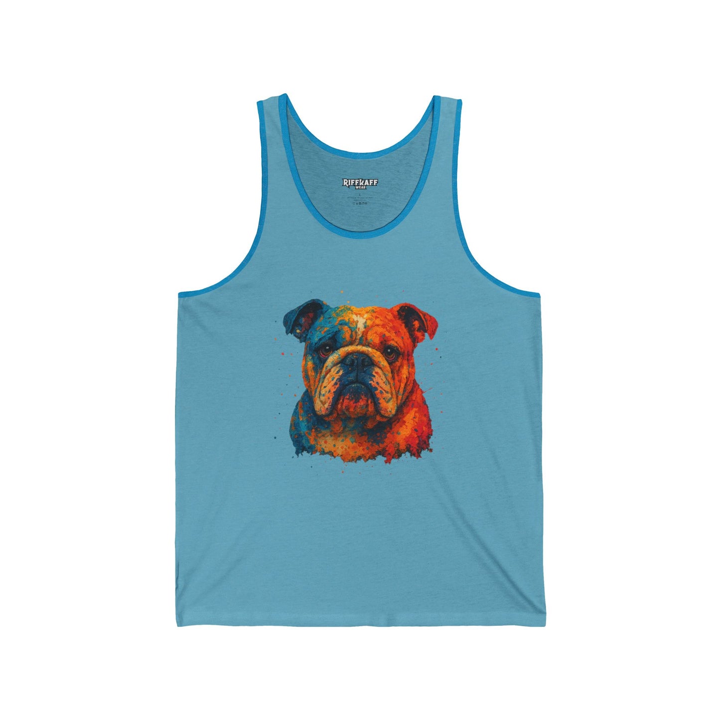 Vibrant Bulldog Unisex Jersey Tank - Perfect for Dog Lovers - Riff Raff Wear