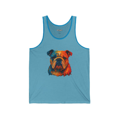 Vibrant Bulldog Unisex Jersey Tank - Perfect for Dog Lovers - Riff Raff Wear