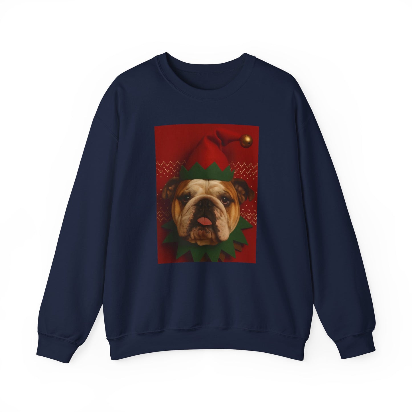 Festive Bulldog Christmas Sweatshirt, Cozy Sweatshirt, Holiday Apparel, Dog Lover Gift, Christmas Sweater, Fun Winter Outfit - Rif Raff Wear