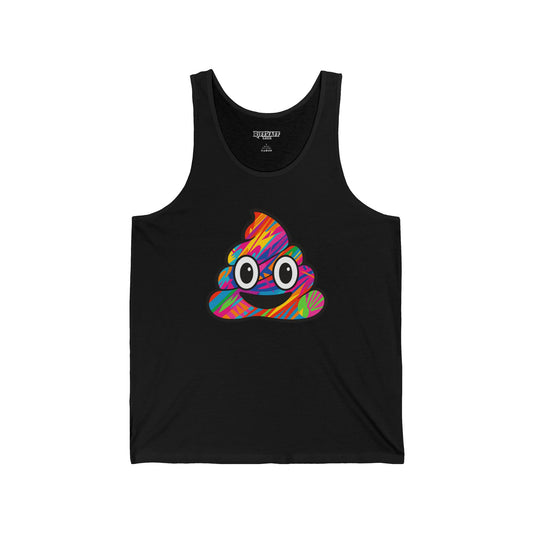 Colorful Poop Emoji Unisex Jersey Tank - Fun and Playful Top for Casual Outings - Riff Raff Wear