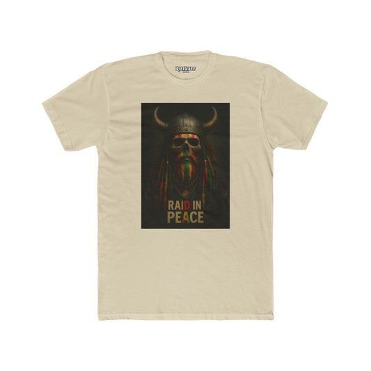 Raid in Peace Viking Unisex Cotton Crew Tee - Casual Graphic T-Shirt for Norse Mythology Fans - Riff Raff Wear
