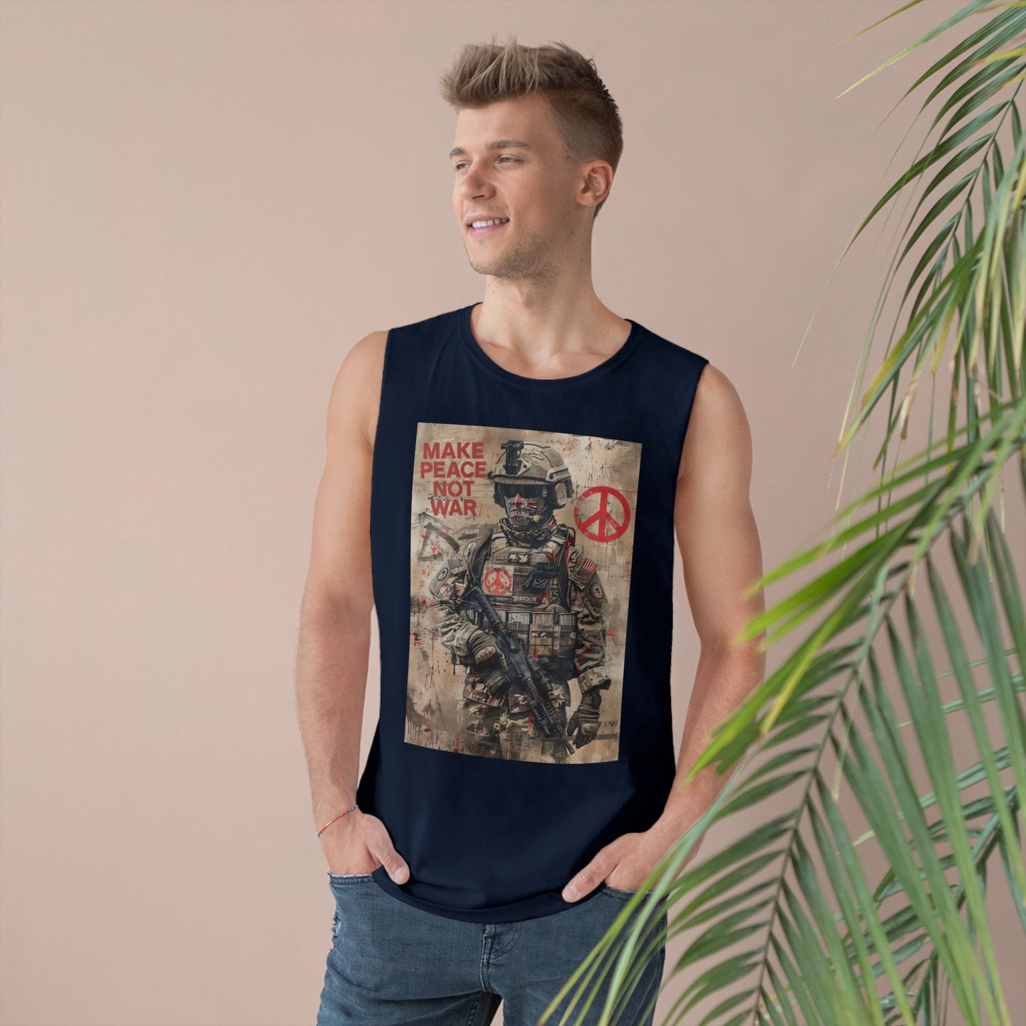 Make Peace Not War Unisex Tank Top - Casual Military-Inspired Tee - Riff Raff Wear