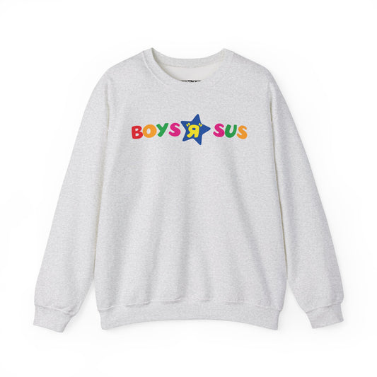 Parody Logo Series - Boys R Sus Unisex Heavy Blend Crewneck Sweatshirt - Fun and Comfortable - Riff Raff Wear