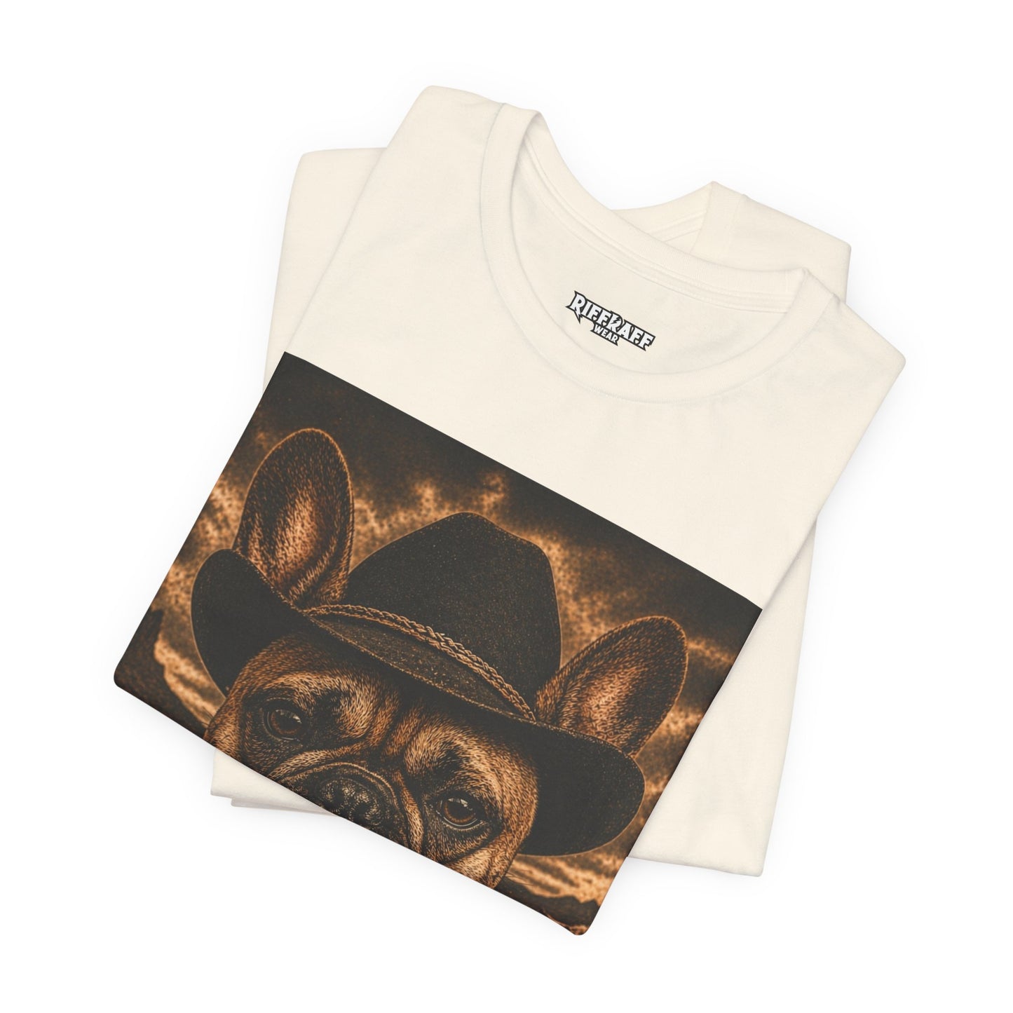 Cowboy French Bulldog T‑Shirt  Vintage Smoky Western Dog Tee - Riff Raff Wear