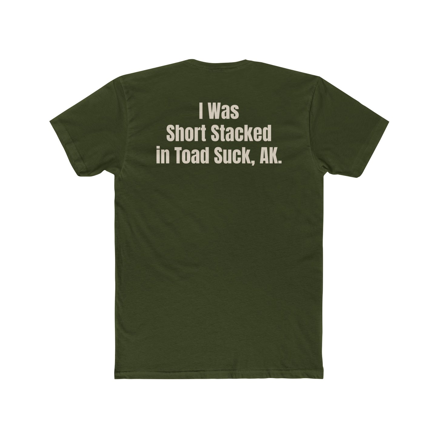 Funny Unisex Cotton Crew Tee - Short Stack in Toad Suck, AK - Riff Raff Underground
