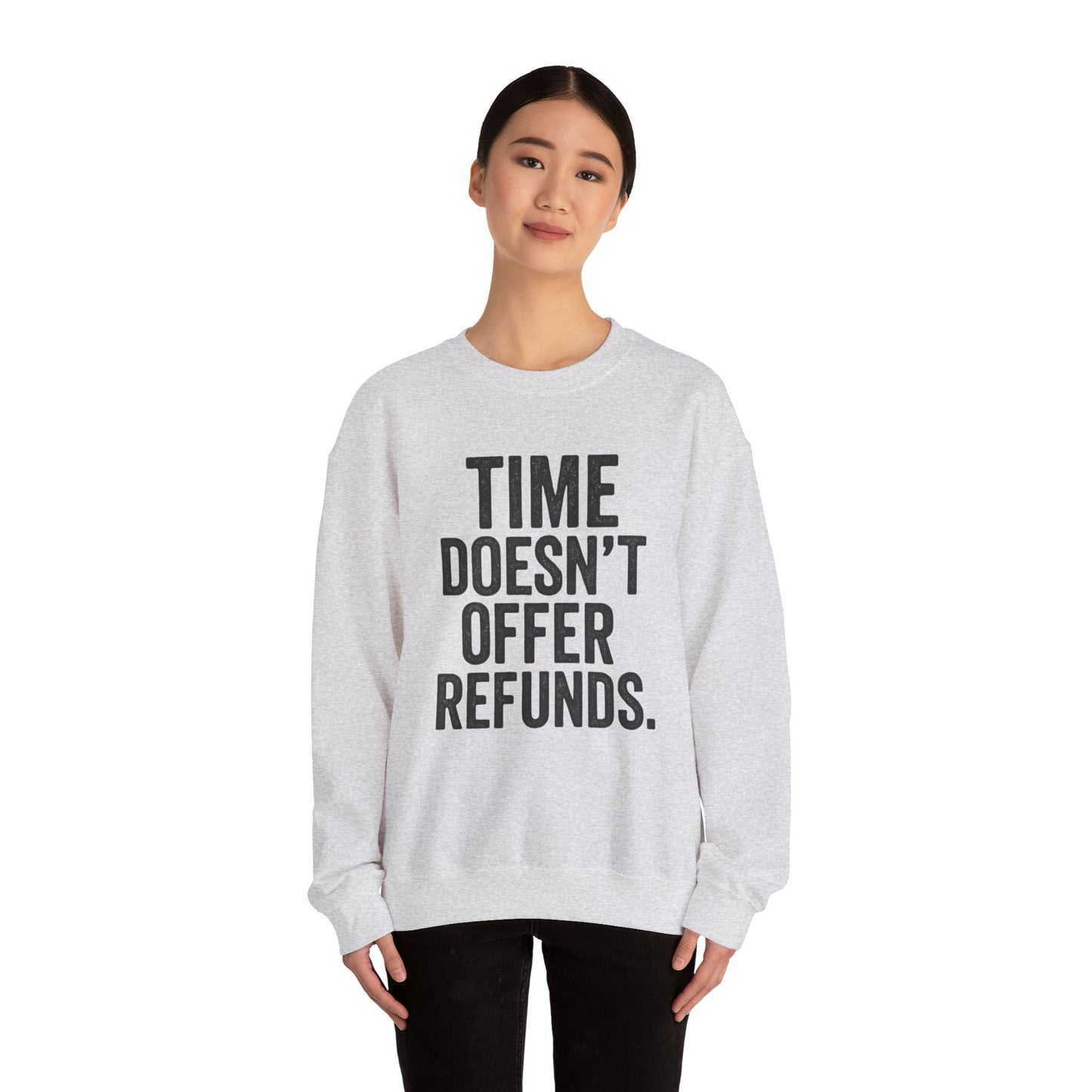 Unisex Crewneck Sweatshirt - "Time Doesn't Refund" - REBEL REPUBLIC - Riff Raff Wear