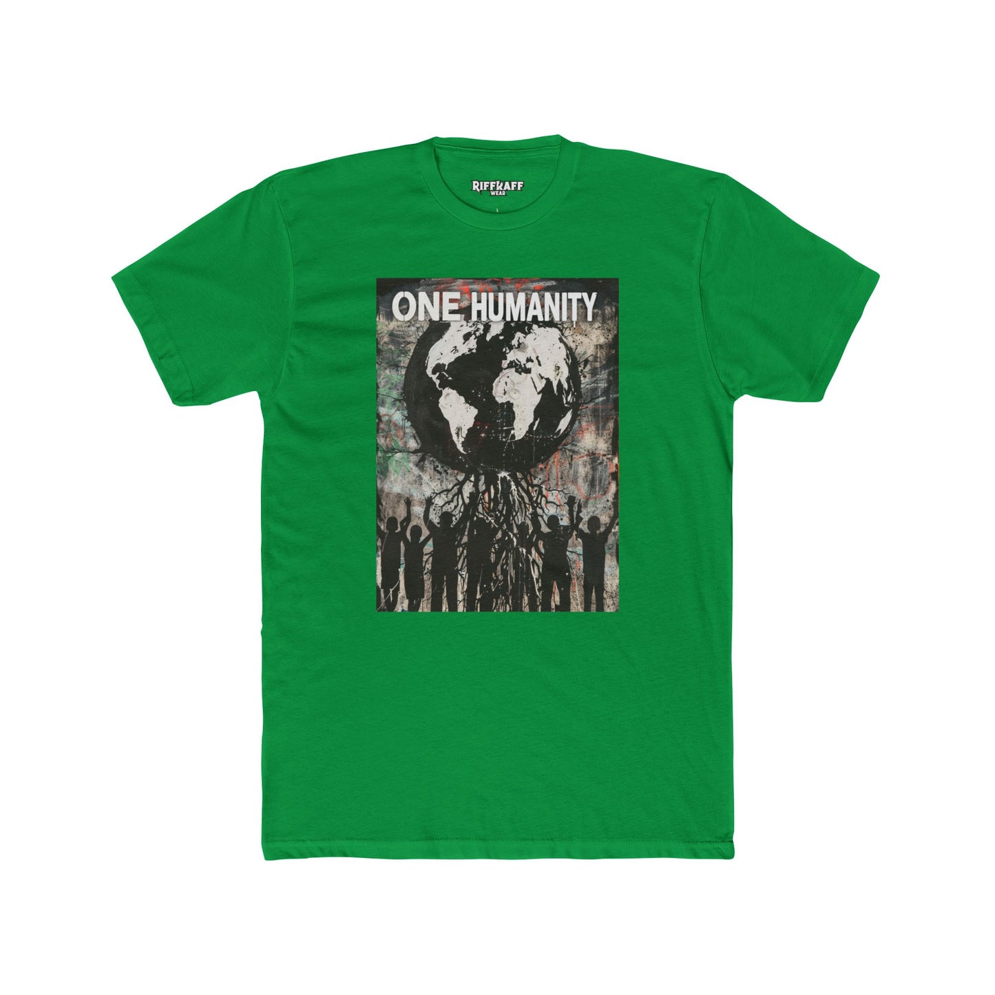 One Humanity Unisex Cotton Crew Tee -  Political Art - Riff Raff Wear