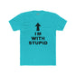 Funny Unisex Cotton Crew Tee - 'I'M WITH STUPID' Graphic Tee - Riff Raff Wear