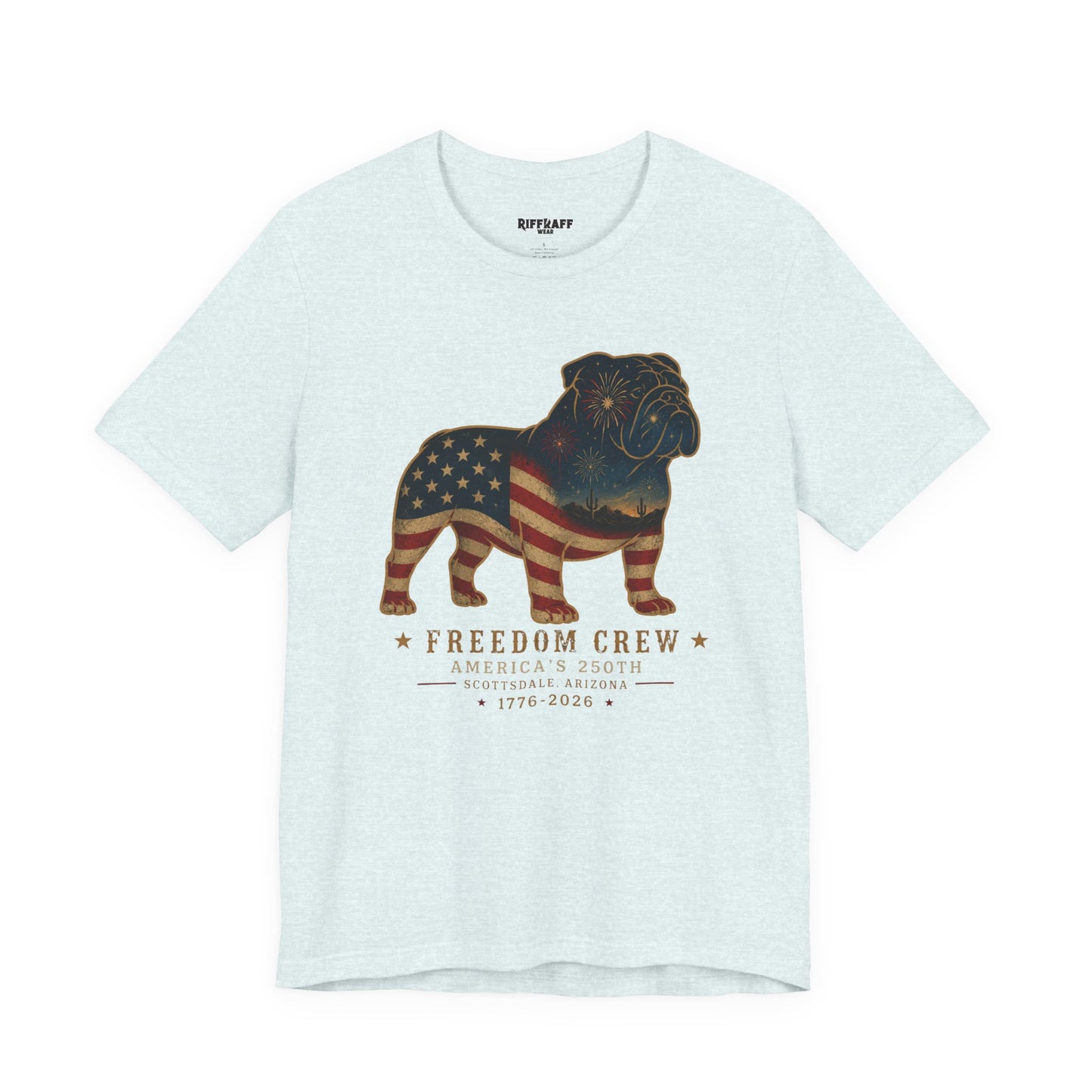 Freedom Crew English Bull Dog T-Shirt – Patriotic Bulldog Flag Tee