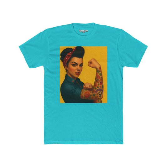Empowered Woman Unisex Cotton Crew Tee - Vibrant Graphic Tee for Feminist Statement - Riff Raff Wear