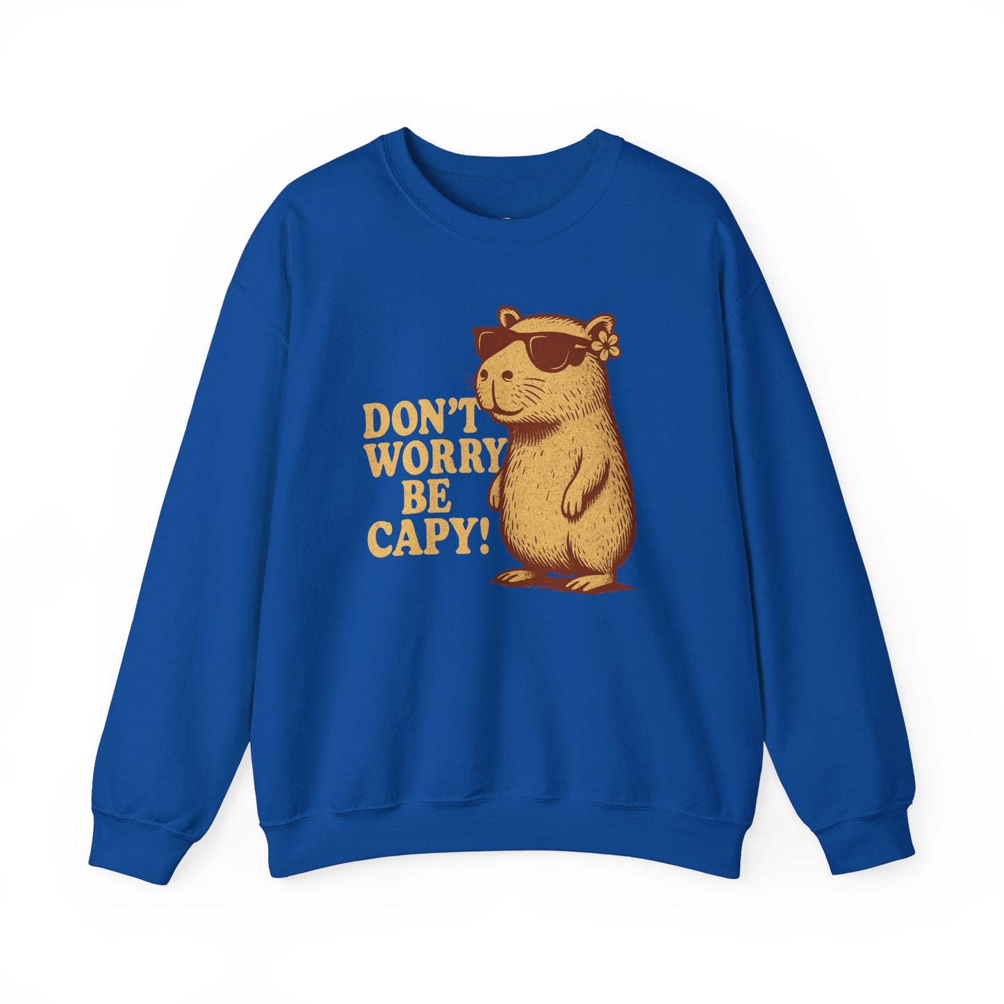 Don't Worry Be Capy! - Unisex Heavy Blend Crewneck Sweatshirt - Riff Raff Wear
