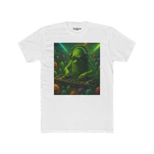 Groovy DJ Bacteria Unisex Cotton Crew Tee - Fun Graphic T-Shirt for Music Lovers - Riff Raff Wear