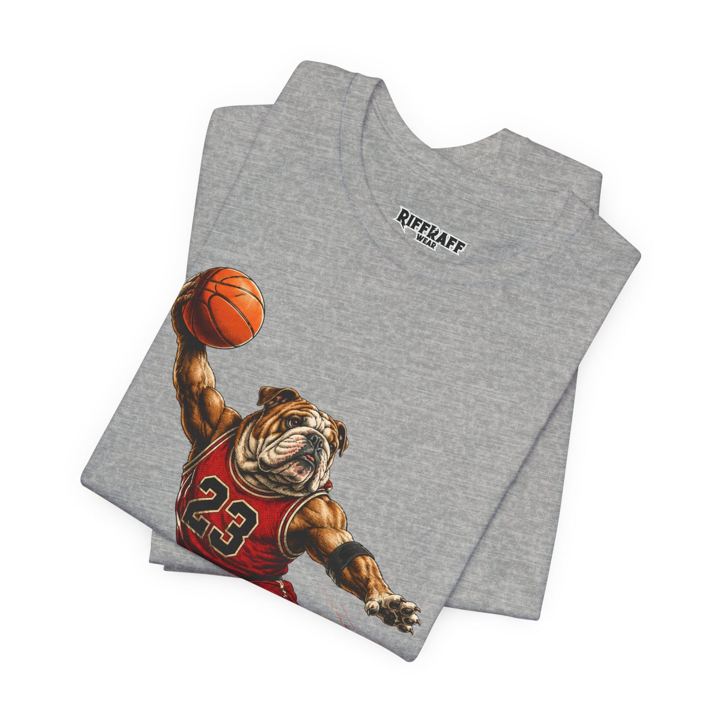 Bulldog Dunk Basketball T‑Shirt, Retro #23 Slam Dunk Graphic Tee