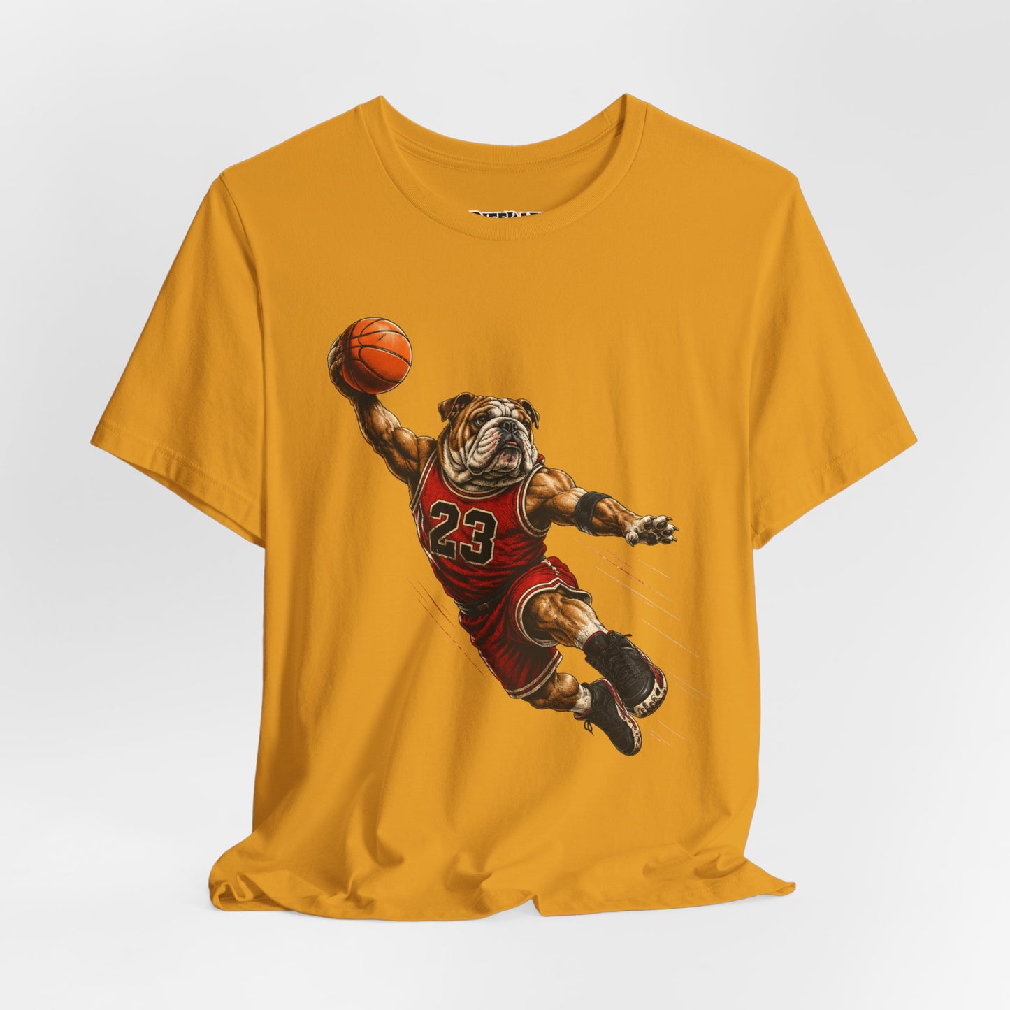 Bulldog Dunk Basketball T‑Shirt, Retro #23 Slam Dunk Graphic Tee