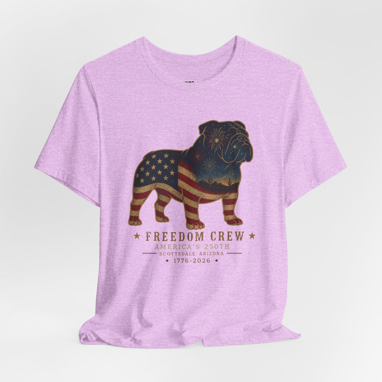 Freedom Crew English Bull Dog T-Shirt – Patriotic Bulldog Flag Tee