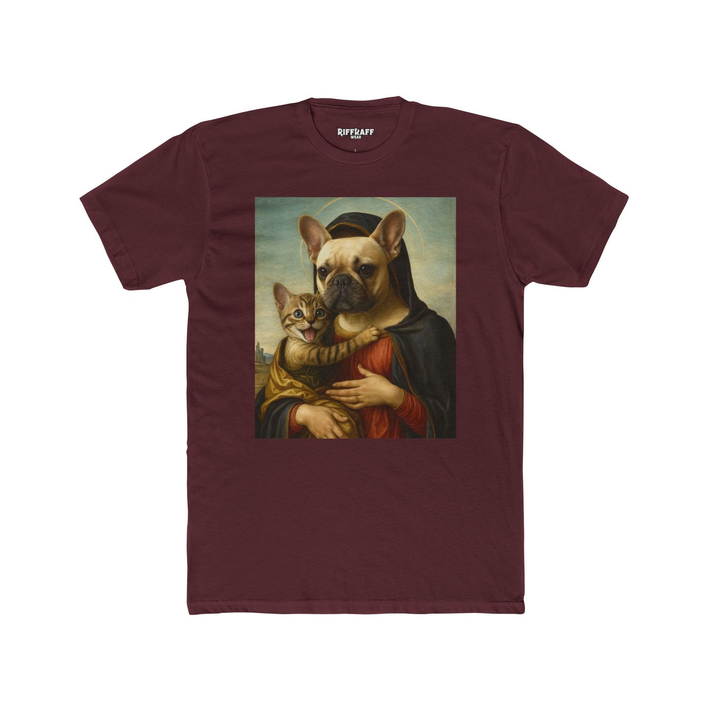 Funny Pet Portrait Unisex Cotton Crew Tee - Cat & Dog Art Tee - Riff Raff Wear